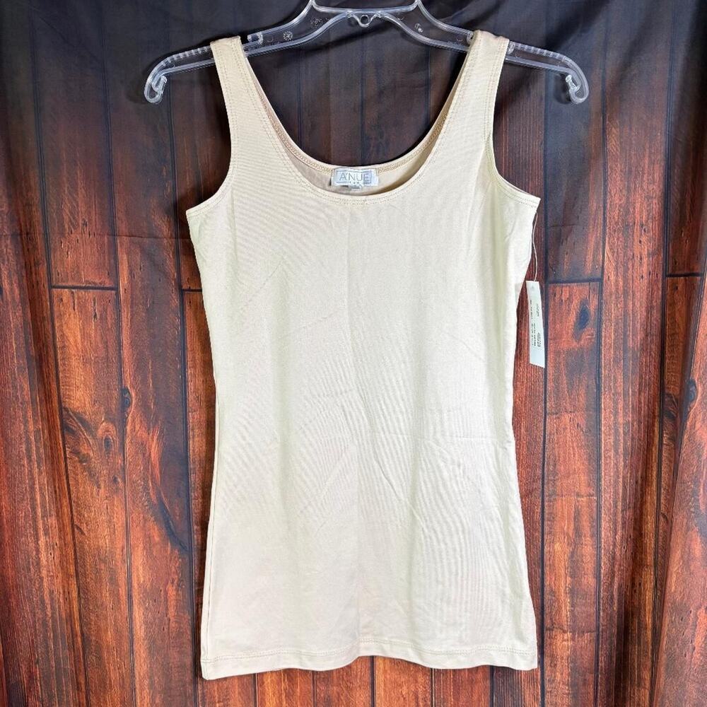 A'nue Thin Strap Tank Top Stretchy‎ Pearl Women's Size Small Made in USA NWT